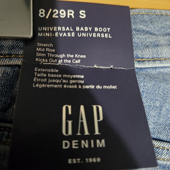 GAP Women's Denim Blue Baby Boot Cut Jeans New Raw Hem Size 29/ 8R - Picture 6 of 9
